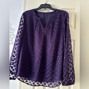 Chiffon Purple Talbots Blouse, size XL